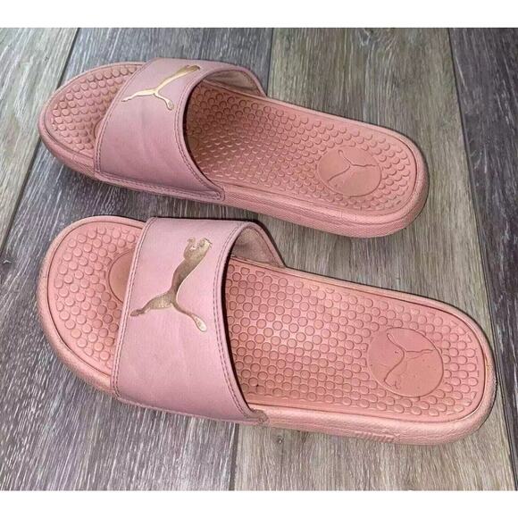 Puma Women's US Size 6 Cool Cat Cloud Pink Rose Gold Slides Slipper Shoes - Picture 6 of 11